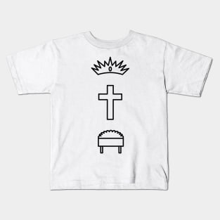 Manger Cross Crown - Jesus Christ From Earth to Glory Kids T-Shirt